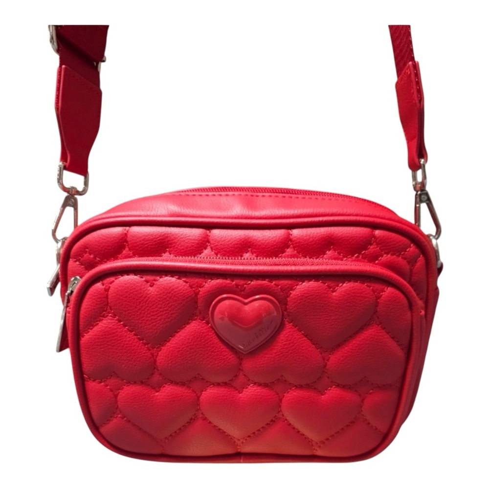 Betsy Johnson Heart Camera Crossbody
